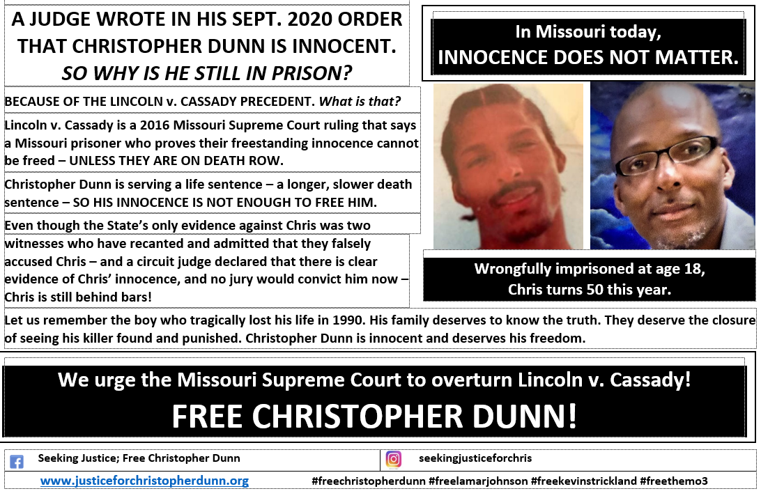 Christopher Dunn Justice Rally Flyer